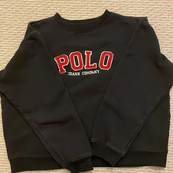 Vintage Ralph Lauren Navy Polo Jeans Company logo crewneck sweatshirt - Picture 2 of 5